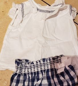 Paz Rodriquez Girl Outfit Blue and White Spain 3M